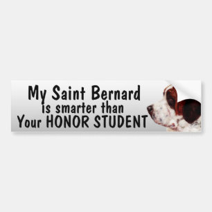 Saint Bernard smarter than honor student - funny Bumper Sticker