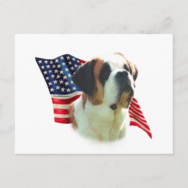 Saint Bernard (smooth) Flag Postcard (Front)