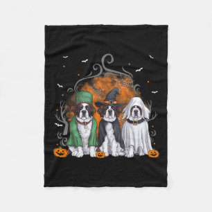 Saint Bernard St. Bernard Dog Halloween Ghost Cost Fleece Blanket