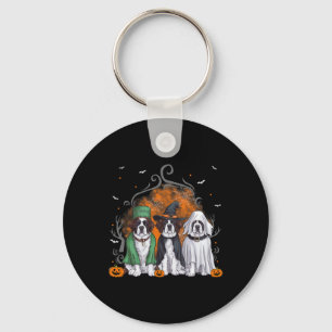 Saint Bernard St. Bernard Dog Halloween Ghost Cost Key Ring