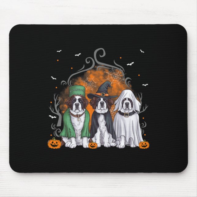 Saint Bernard St. Bernard Dog Halloween Ghost Cost Mouse Mat (Front)