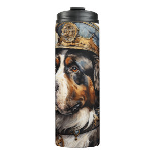 Saint Bernard Steampunk Dog Thermal Tumbler