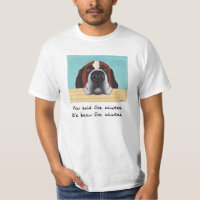 Saint Bernard T-shirt - Time to walk the dog