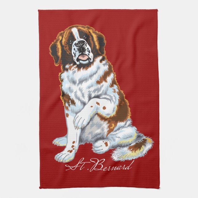 saint bernard tea towel (Vertical)