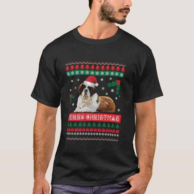 Saint Bernard Ugly Christmas Sweater Shirt St Bern (Front)