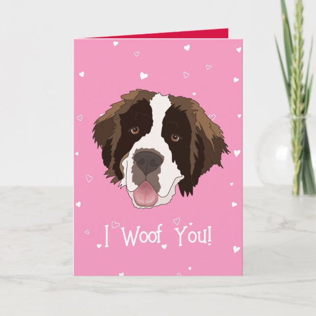 Saint Bernard Valentine Thank You Card (Front)