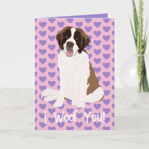 Saint Bernard Valentine  Thank You Card