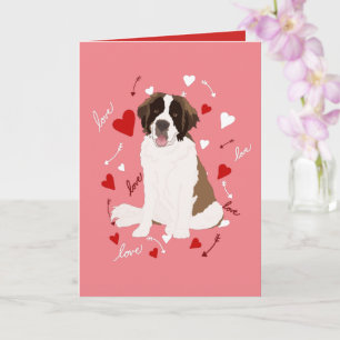 Saint Bernard Valentines Day Card