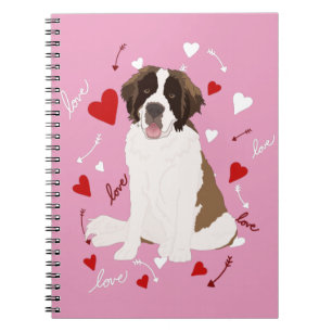 Saint Bernard Valentines Day Notebook