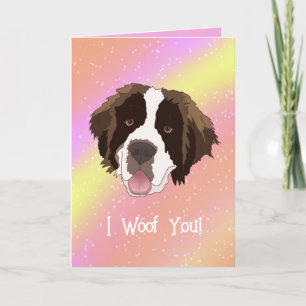 Saint Bernard Valentines Day Thank You Card