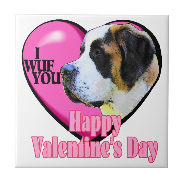 Saint Bernard Valentine's Day Tile (Front)