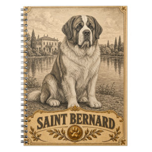 Saint Bernard, Vintage Heritage Dog Notebook