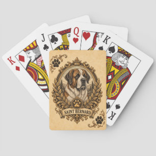 Saint Bernard, Vintage Heritage Dog Playing Cards