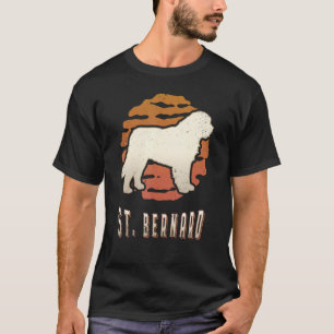 Saint Bernard Vintage Retro Classic Dog Sunset T-Shirt
