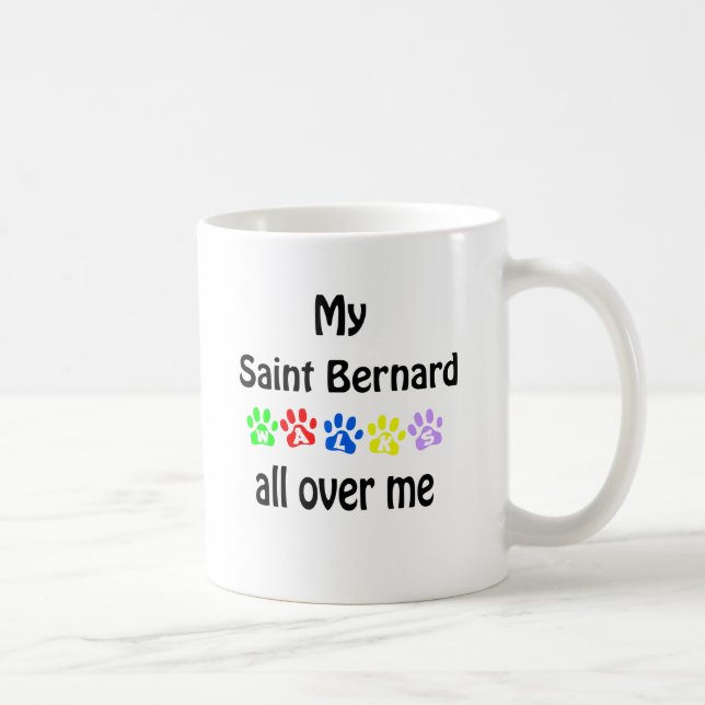 Saint Bernard Walks Design Coffee Mug (Right)