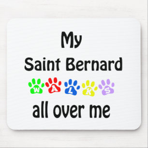 Saint Bernard Walks Design Mouse Mat