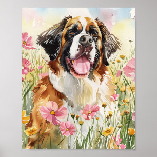 Saint Bernard Wall Art Gift for Dog Lovers Poster