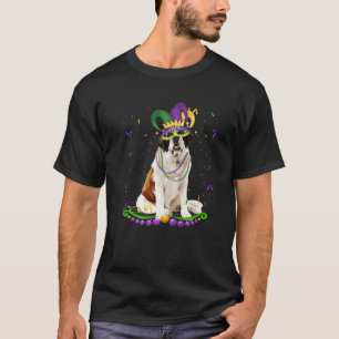 Saint Bernard Wearing Carnival Mask Mardi Gras Dog T-Shirt