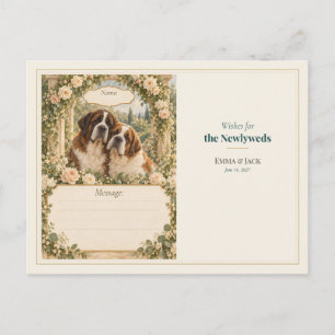 Saint Bernard Wedding Guest Book Wishes Postcard