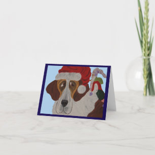 Saint Bernard with an elf  Card