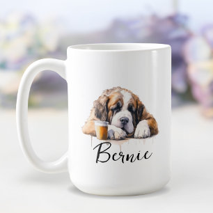 Saint Bernard with coffee mug, dog with attitude Mug