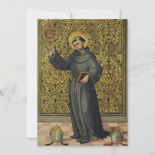Saint Bernardino of Siena Renaissance Style Art  Invitation