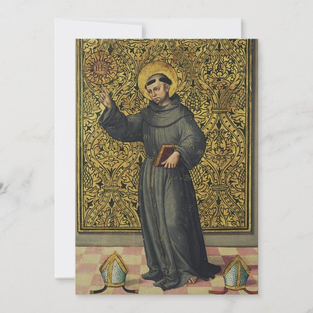 Saint Bernardino of Siena Renaissance Style Art  Invitation (Front)