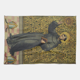 Saint Bernardino of Siena Renaissance Style Art Tea Towel