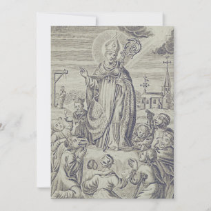 Saint Bishop Amandus of Maastricht Holy Card