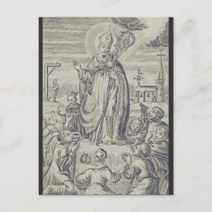 Saint Bishop Amandus of Maastricht Holy Card