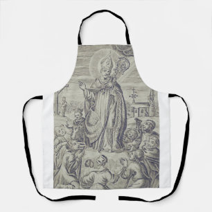 Saint Bishop Amandus of Maastricht Holy Card Apron