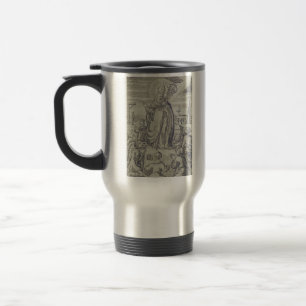 Saint Bishop Amandus of Maastricht Holy Card Travel Mug