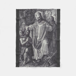 Saint Boniface Premium Apostle of Germany Fleece Blanket