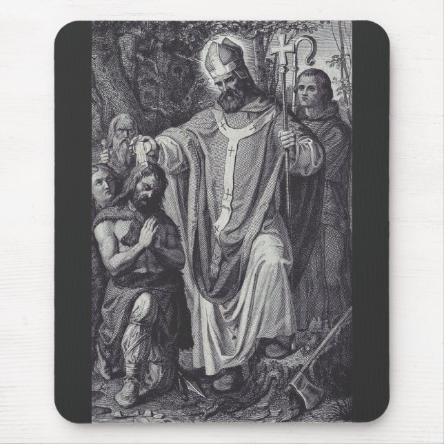 Saint Boniface Premium Apostle of Germany Mouse Mat (Front)