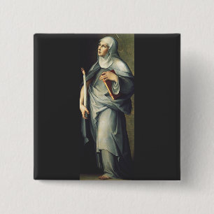 Saint Bridget of Sweden Medieval Mystic 15 Cm Square Badge