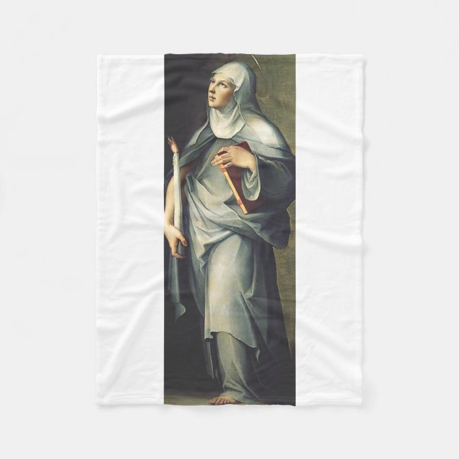 Saint Bridget of Sweden Medieval Mystic  Fleece Blanket (Front)