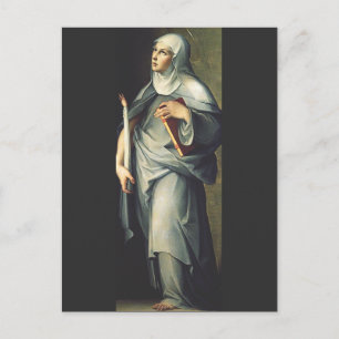 Saint Bridget of Sweden Medieval Mystic  Holiday Postcard
