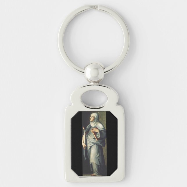 Saint Bridget of Sweden Medieval Mystic  Key Ring (Front)