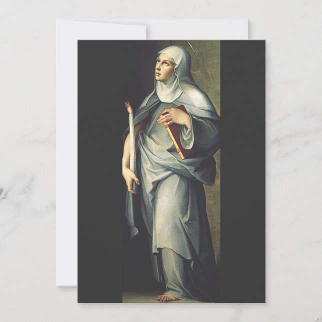 Saint Bridget of Sweden Medieval Mystic Thank You Card (Front)