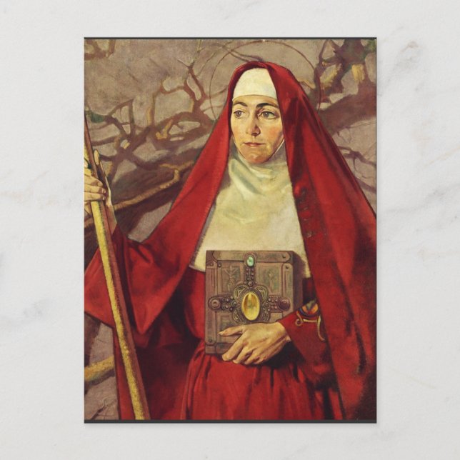 Saint Brigid of Kildare Celtic Flame Sacred Art Postcard (Front)