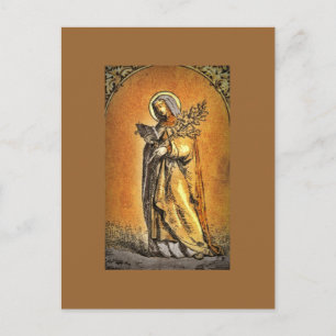 Saint Brigid Reading Her Bible Postcard