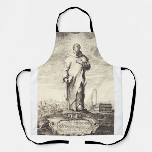 Saint Bruno of Cologne Antique Engraving Style Art Apron