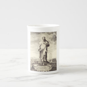 Saint Bruno of Cologne Antique Engraving Style Art Bone China Mug
