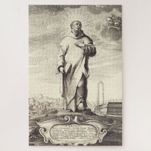 Saint Bruno of Cologne Antique Engraving Style Art Jigsaw Puzzle