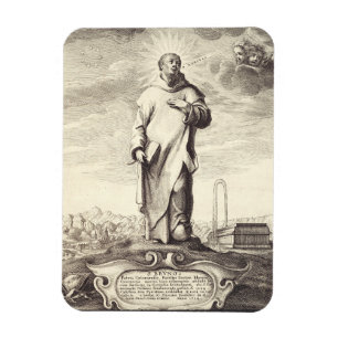 Saint Bruno of Cologne Antique Engraving Style Art Magnet