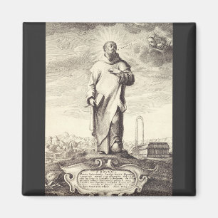 Saint Bruno of Cologne Antique Engraving Style Art Magnet