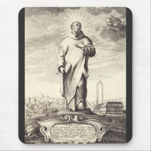 Saint Bruno of Cologne Antique Engraving Style Art Mouse Mat
