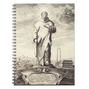 Saint Bruno of Cologne Antique Engraving Style Art Notebook