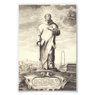 Saint Bruno of Cologne Antique Engraving Style Art Photo Print