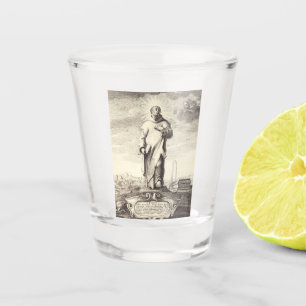 Saint Bruno of Cologne Antique Engraving Style Art Shot Glass
